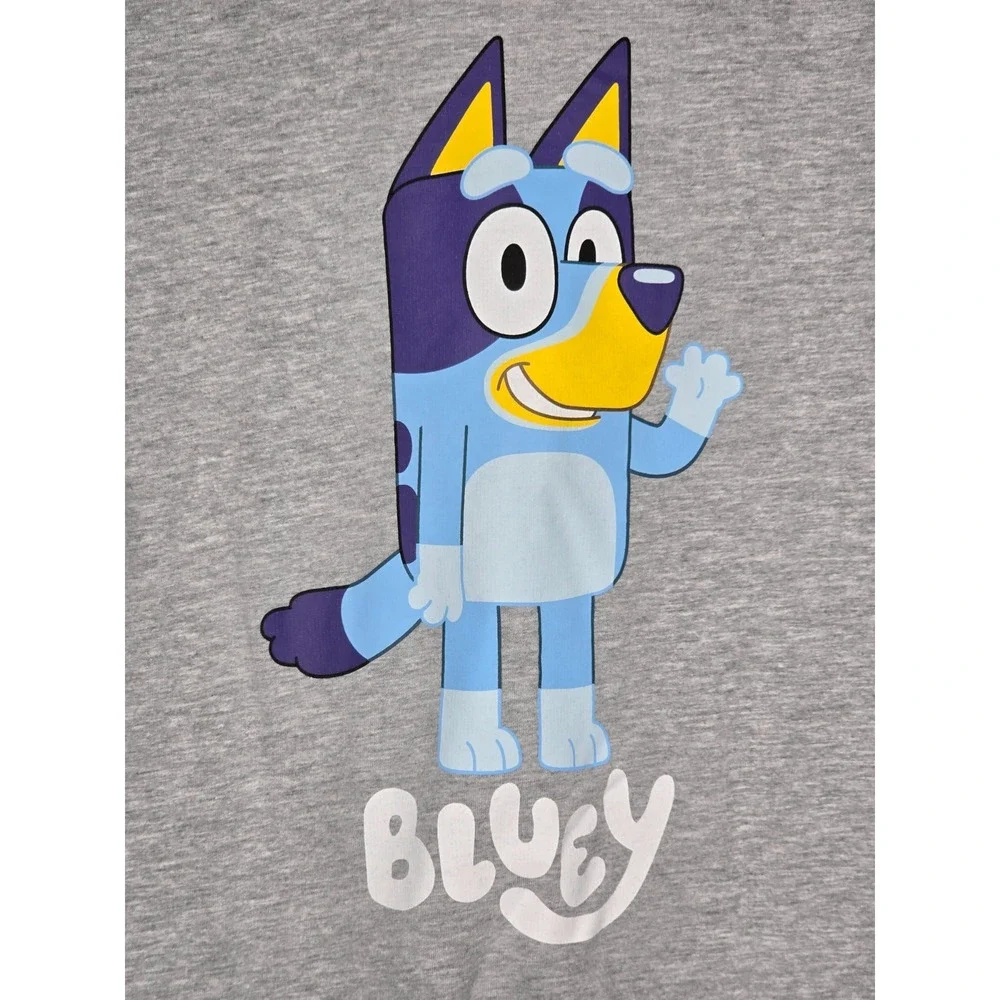Bluey Sweatshirt Joggers Set Girls Boys 7/8 Long Sleeve Blue Gray Graphic Outfit
